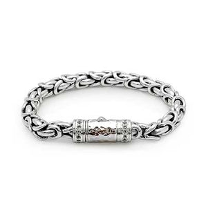 Silver bracelet, scale dragon chain round 6mm - Deni Jewelry