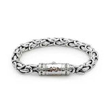 Silver bracelet, scale dragon chain round 6mm - Deni Jewelry