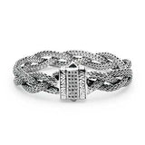 Silver Bracelet Dragon Bone, Braided 3x5mm - Deni Jewelry