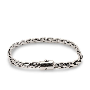 Silver wheat chain bracelet, oval 3x5 - Deni Jewelry