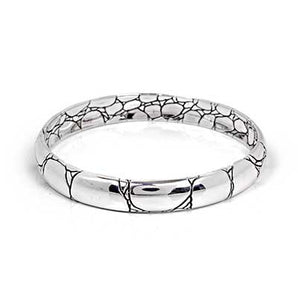 Silver Bangle Crocodile Collection Medium Size - Deni Jewelry