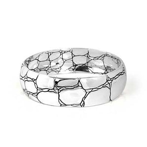 Silver Bangle Crocodile Collection Large Size - Deni Jewelry