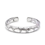 Silver Bangle Crocodile Motif Small Size Kick Cuff - Deni Jewelry