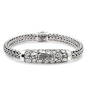 Silver Bracelet Crocodile Motif Tulang Naga Oval 5x7 - Deni Jewelry