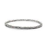 Silver bracelet bangle crocodile skin collection - Deni Jewelry