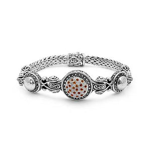 Silver Bracelet Hammered Citrine Pave - Deni Jewelry