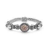 Silver Bracelet Hammered Citrine Pave - Deni Jewelry