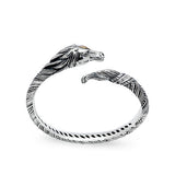 Silver Gold Horse Cuff White Topaz Pave - Deni Jewelry