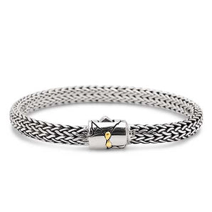 Silver Gold Chain Bracelet Tulang Naga Oval 4x6mm - Deni Jewelry