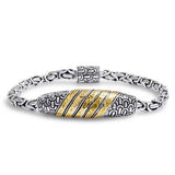 Silver Bracelet, Sisik Naga Collection, 18K Gold Accent - Deni Jewelry