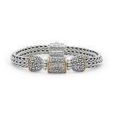 Gold & Silver Bracelet Sisik Naga, White Zirconia - Deni Jewelry