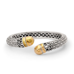 Gold & Silver Kick Cuff, 18K, Sisik Naga Collection - Deni Jewelry