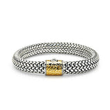 Silver & Gold Bracelet Ram Chain, Oval 11x8mm - Deni Jewelry