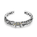 Gold & Silver Kick-Cuff Bracelet Elephant, Mega Mendung Cloud - Deni Jewelry