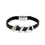 Silver Bracelet Snake, Gold & Stone Eyes - Deni Jewelry