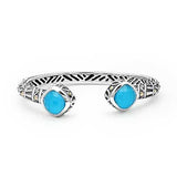 Gold & Silver cuff bracelet, set with Turquise Crystal. - Deni Jewelry