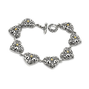 Gold Silver Bracelet Bali Motif - Deni Jewelry