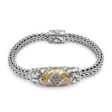 Gold & Silver Bracelet Plaster Texture, 18K Gold, Tulang Naga 5x7 - Deni Jewelry