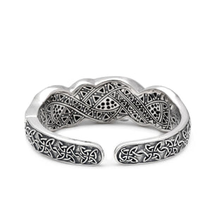 Gold Silver Kick Cuff Bracelet White Topaz Handmade Bali Motif