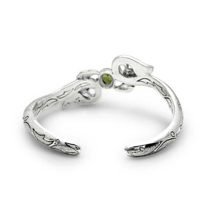 Gold & Silver Kick-Cuff Bracelet Puzzle Collection, Peridot 6x8