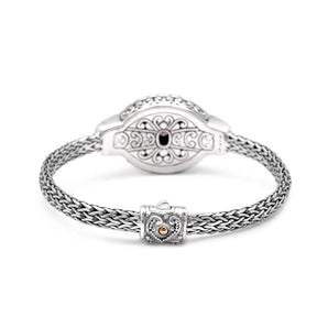 Gold Silver Bracelet Amethyst Cubic Zirconia Balinese Jawan Setting