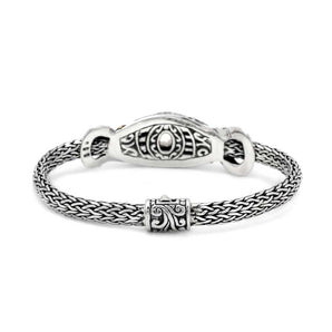 Gold & Silver Bracelet Puzzle, Green Amethyst & CZ, Tulang Naga 4x6