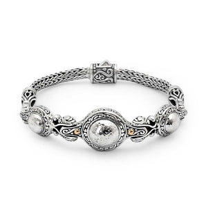 Silver & Gold Bracelet Hammer Motif