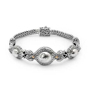 Silver & Gold Bracelet Hammer Motif