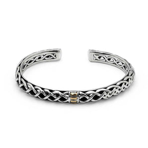 Gold & Silver Kick-Cuff Bracelet Bali Celtic