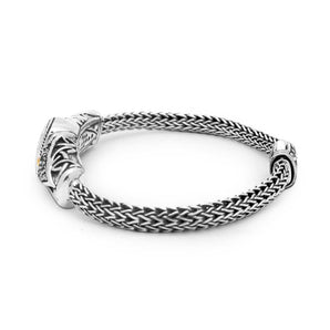 Gold Silver Bracelet Tulang Naga Chain Celtic CZ Pave