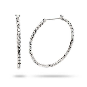 Silver Hoop Earring, 50mm, Tulang Naga