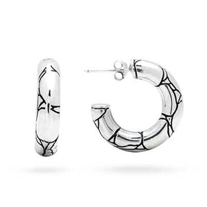 Silver Stud Earring Crocodile Motif Medium