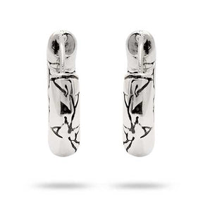 Silver Hoop Earring Crocodile Motif, Medium Size