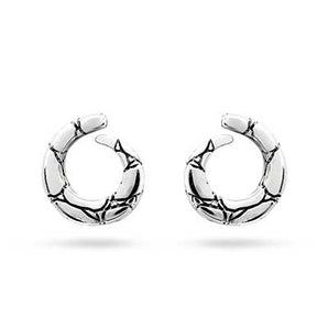 Silver Stud Earring Crocodile Motif