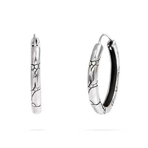 Silver Hoop Earring Crocodile Motif, Small Size