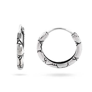 Silver Hoop Earring Crocodile Motif Small