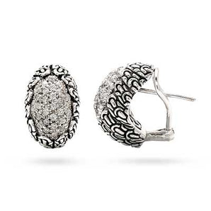 Silver Earring Black Sapphire, Sisik Naga