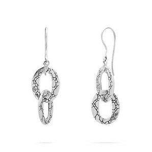 Silver Link Earring Crocodile Motif