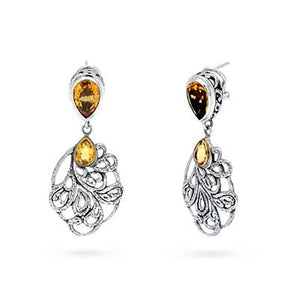 Gold & Silver Earring Kebaya, 18K Gold Hammer