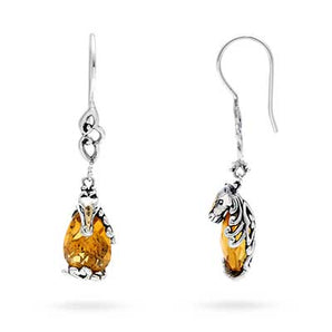 Gold & Silver Horse Pendant, Citrine Quartz 10x15