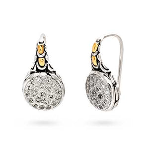 Silver & Gold Earring Cz Pave, Sisik Naga