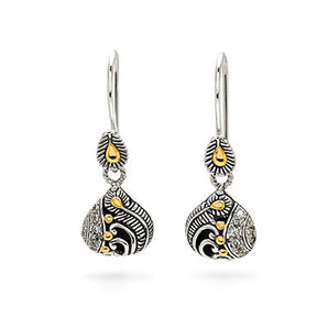 Gold & Silver Earring Mega Mendung, Cz Pave