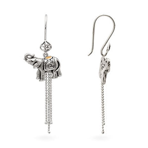 Gold & Silver Earring Elephant, Mega Mendung