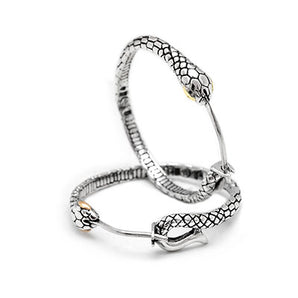 Silver & Gold Hoop Earring, Black Mamba