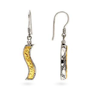 Gold & Silver Earring Crocodile Amethyst, 18K Gold