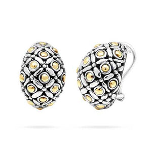 Silver Gold Earring Soka Flower Motif