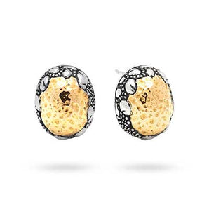 Silver Earring Crocodile, 18K Gold