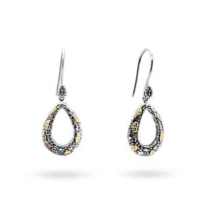 Gold & Silver Earring, Crocodile Skin