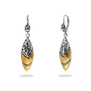 Silver & Gold Earring Plaster Texture, 18K Gold Accent