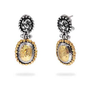 Silver & Gold Earring Plaster Texture, 18K Gold